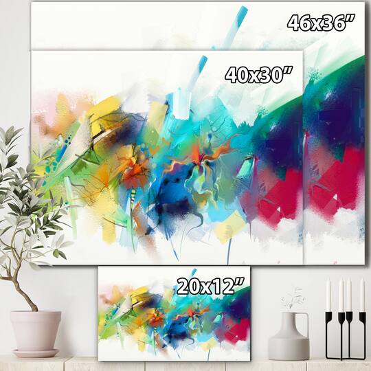 Designart - Turquoise Story With Touches Of Yellow And Red